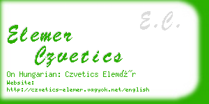 elemer czvetics business card